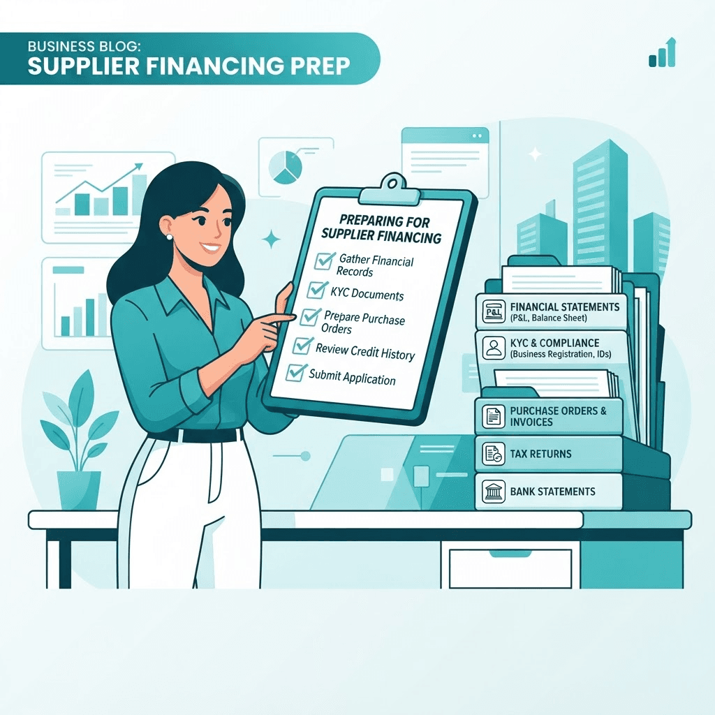 A business owner with an organised checklist of financing preparation documents